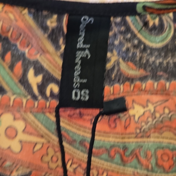 Sacred Threads Orange Brown V-Neck Sundress with 3/4 Sleeves - Picture 3 of 6